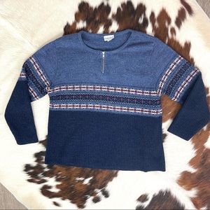 Fashion Bug Zip Front Blue Sweater Sz 18/20